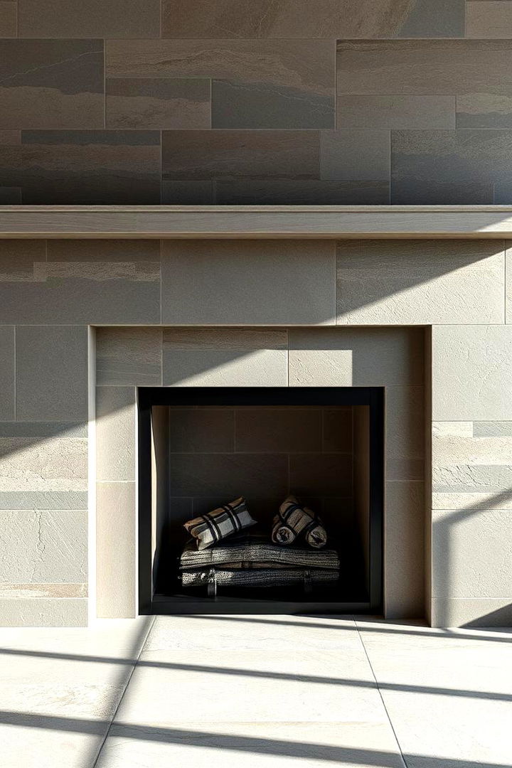 Slate Elegance - 22 Farmhouse Fireplace Tile Ideas