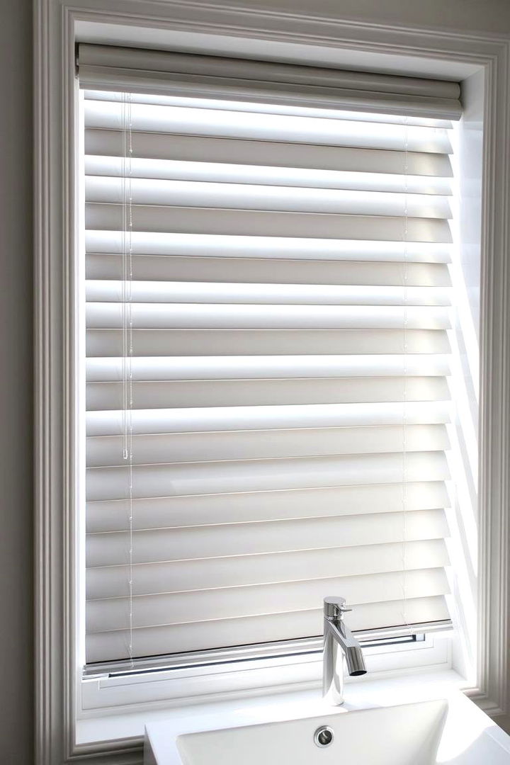 Sleek Aluminum Blinds - 22 Bathroom Window Treatment Ideas