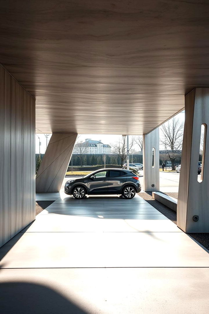 Sleek Concrete Design - 22 Car Porch Design Ideas