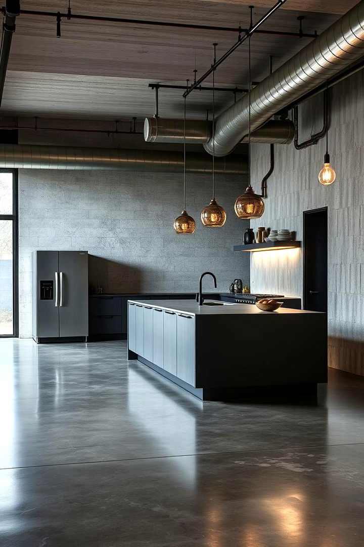 Sleek Concrete Flooring - 22 Kitchen Flooring Ideas