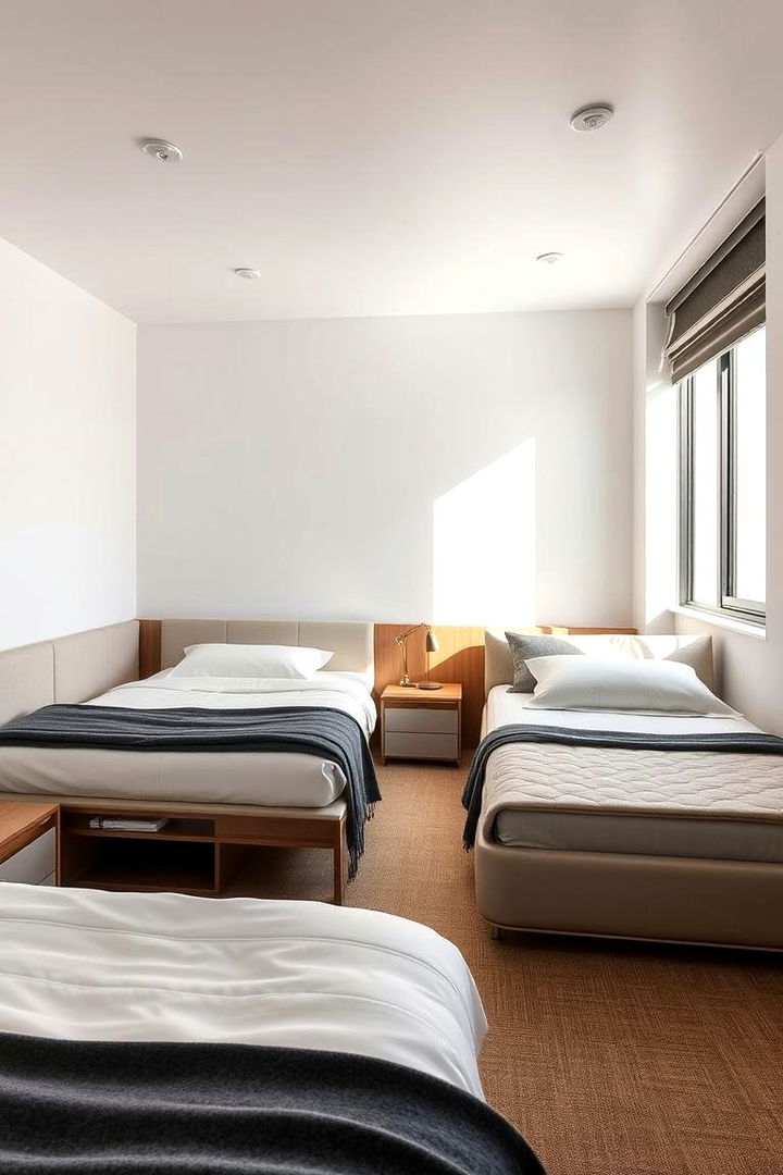 Sleek Contemporary Aesthetics - 22 2 Beds in One Small Room Ideas