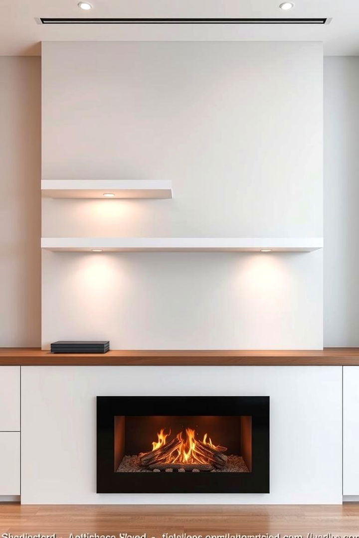 Sleek Contemporary Designs - 22 Fireplace Floating Shelves Design Ideas