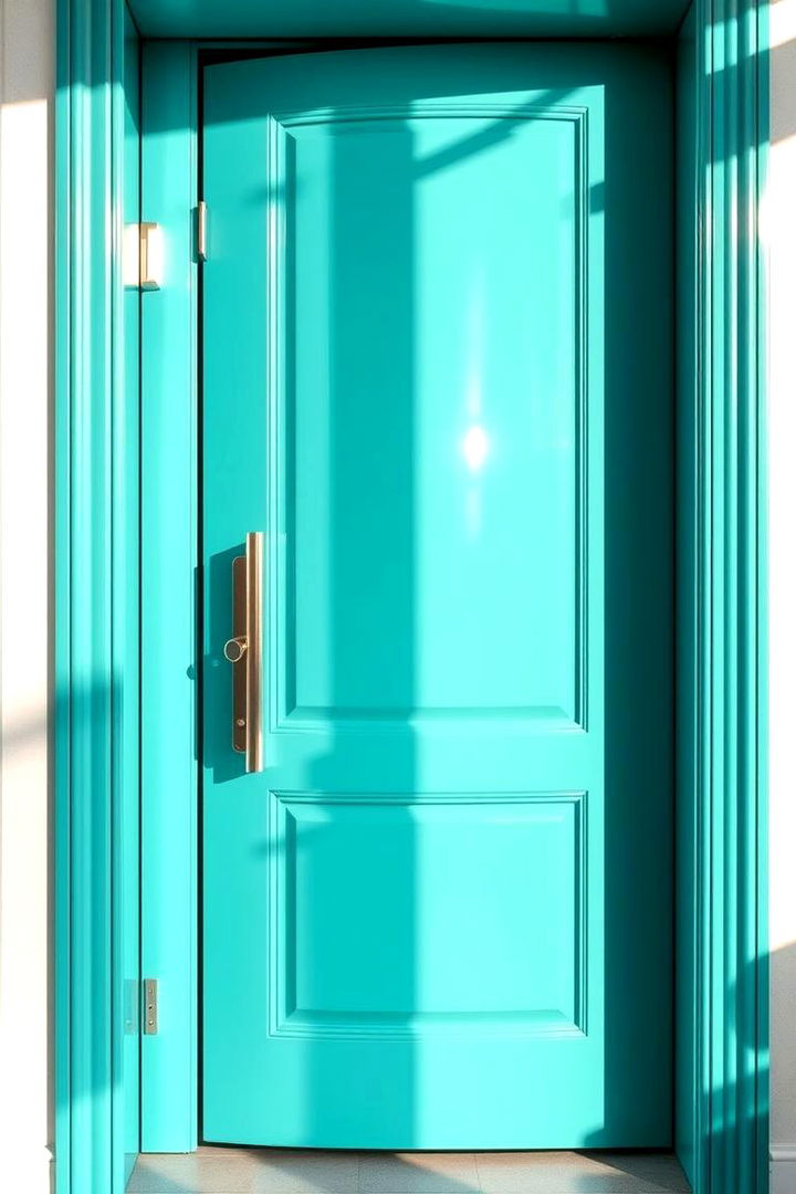 Sleek Contemporary Finish - 22 Turquoise Front Door Ideas