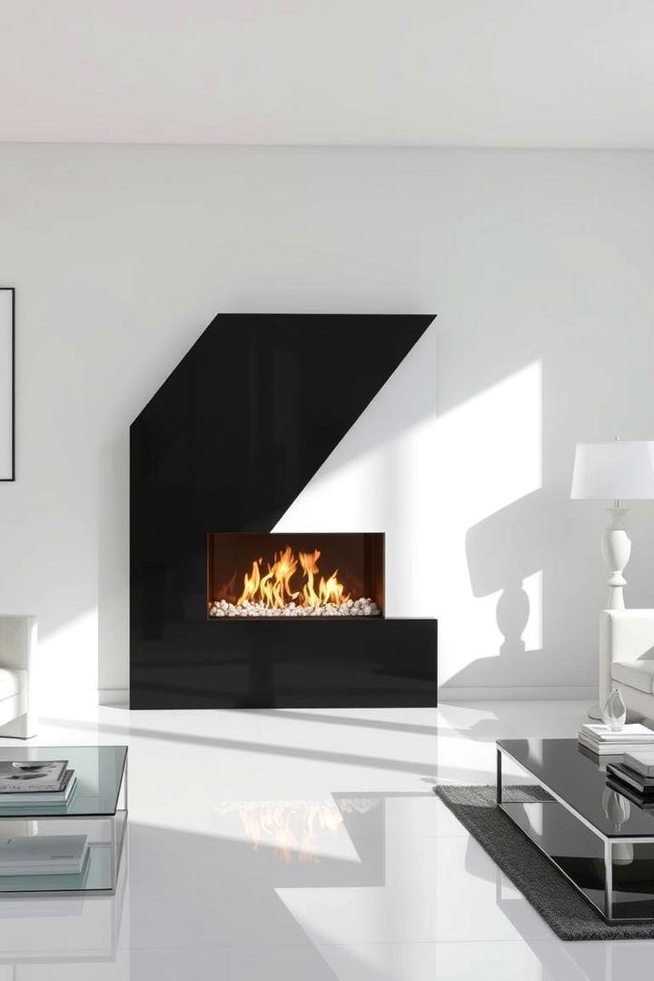 Sleek Contemporary Fireplace Designs - 22 Black and White Fireplace Ideas