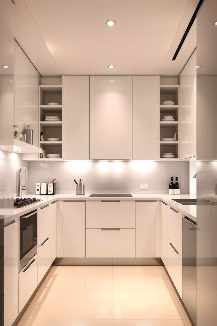 Sleek Contemporary Layout - 22 Kitchen With White Appliances Ideas