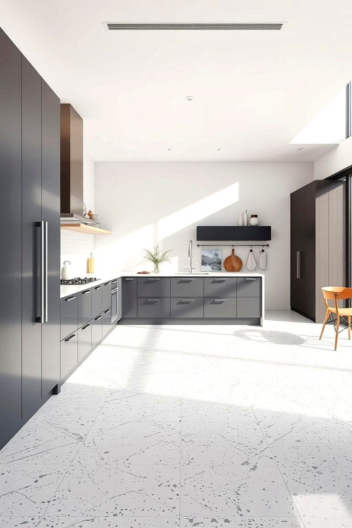 Sleek Contemporary Look - 22 Terrazzo Kitchen Floor Ideas