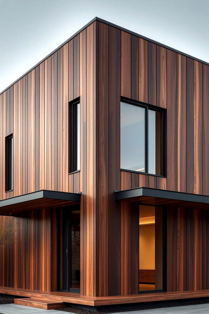 Sleek Espresso Brown - 22 Paint Colors for a Modern Black House With Cedar Accents