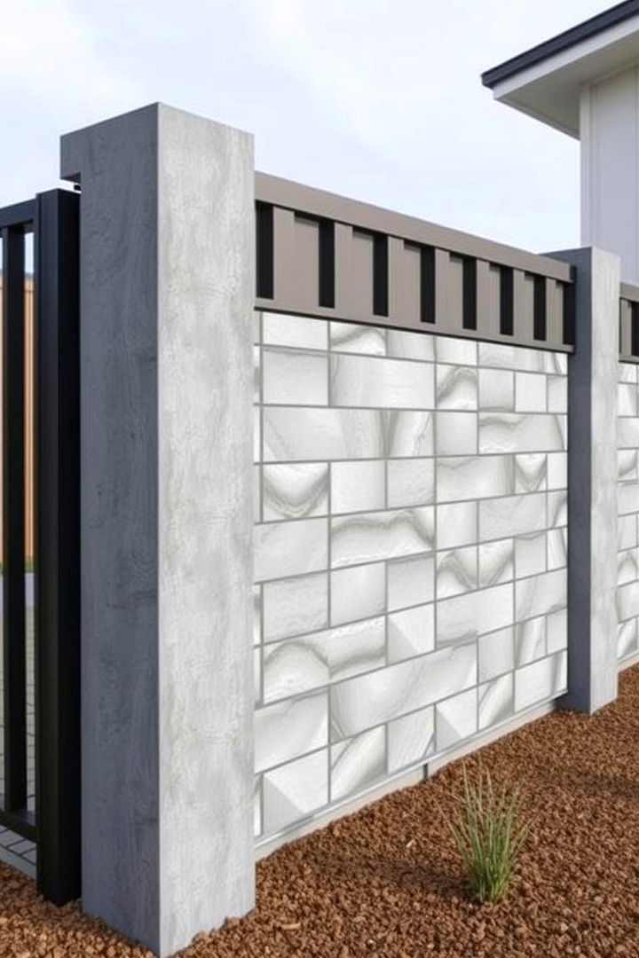 Sleek Fence Panel Designs - 22 Concrete Block Fence Ideas