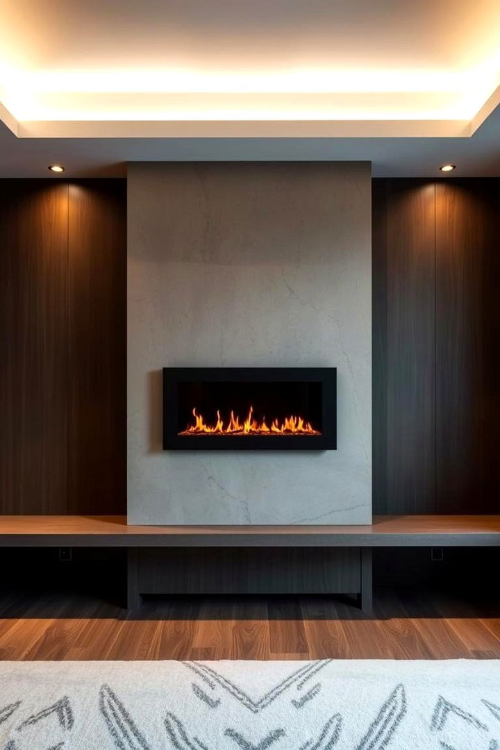Sleek Floating Electric Fireplace - 22 Electric Fireplace Ideas