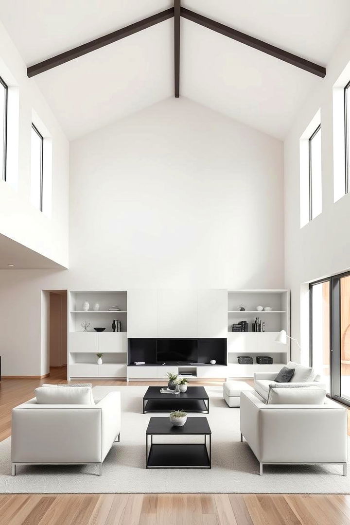 Sleek Furniture Arrangements - 22 Open Concept Vaulted Ceiling Living Room Ideas