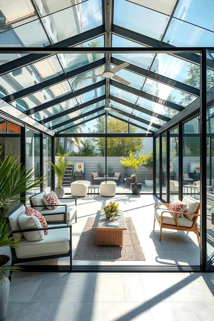 Sleek Glass Enclosed Retreat - 22 Patio Enclosure Ideas