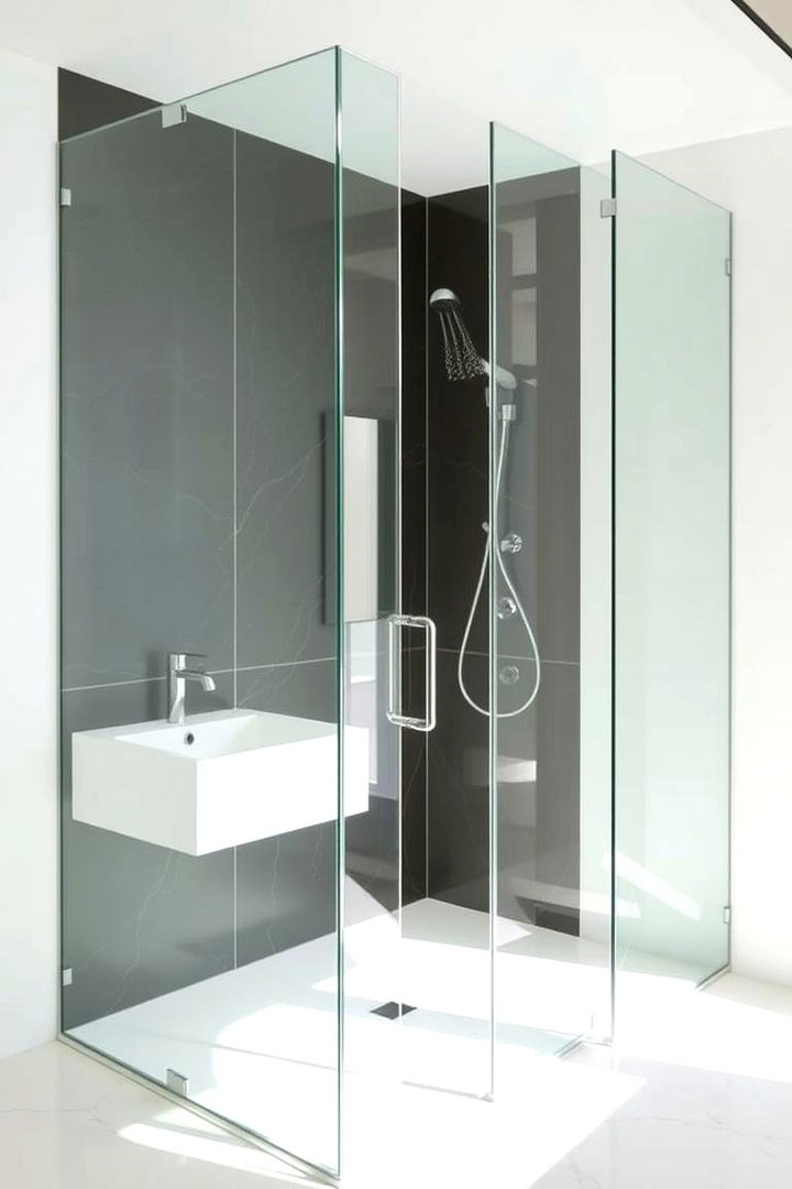 Sleek Glass Panels Integration - 22 Doorless Walk In Shower Ideas
