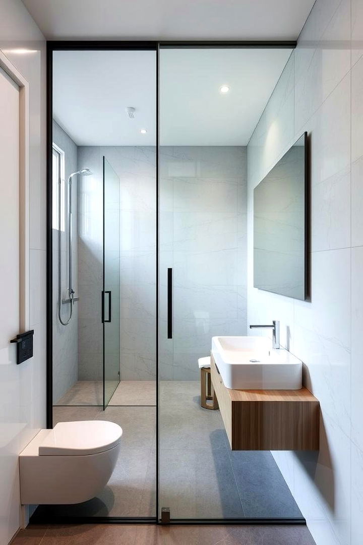 Sleek Glass Partitions - 22 Hall Bathroom Ideas