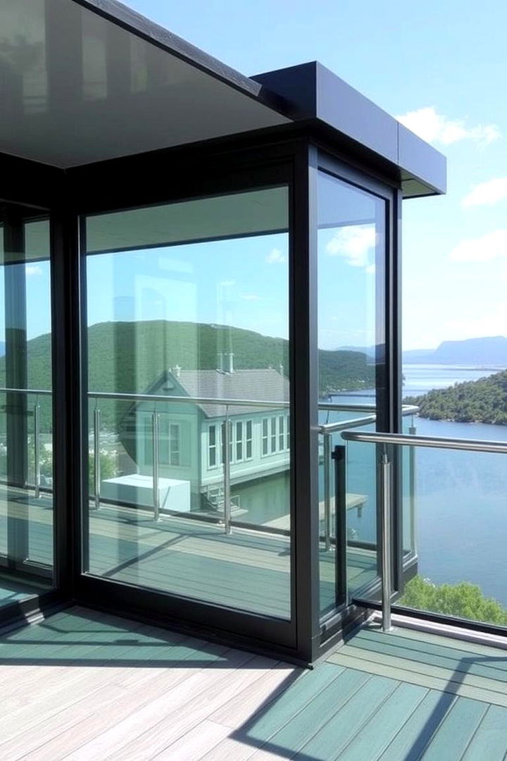 Sleek Glass Railing - 22 Deck Railing Ideas