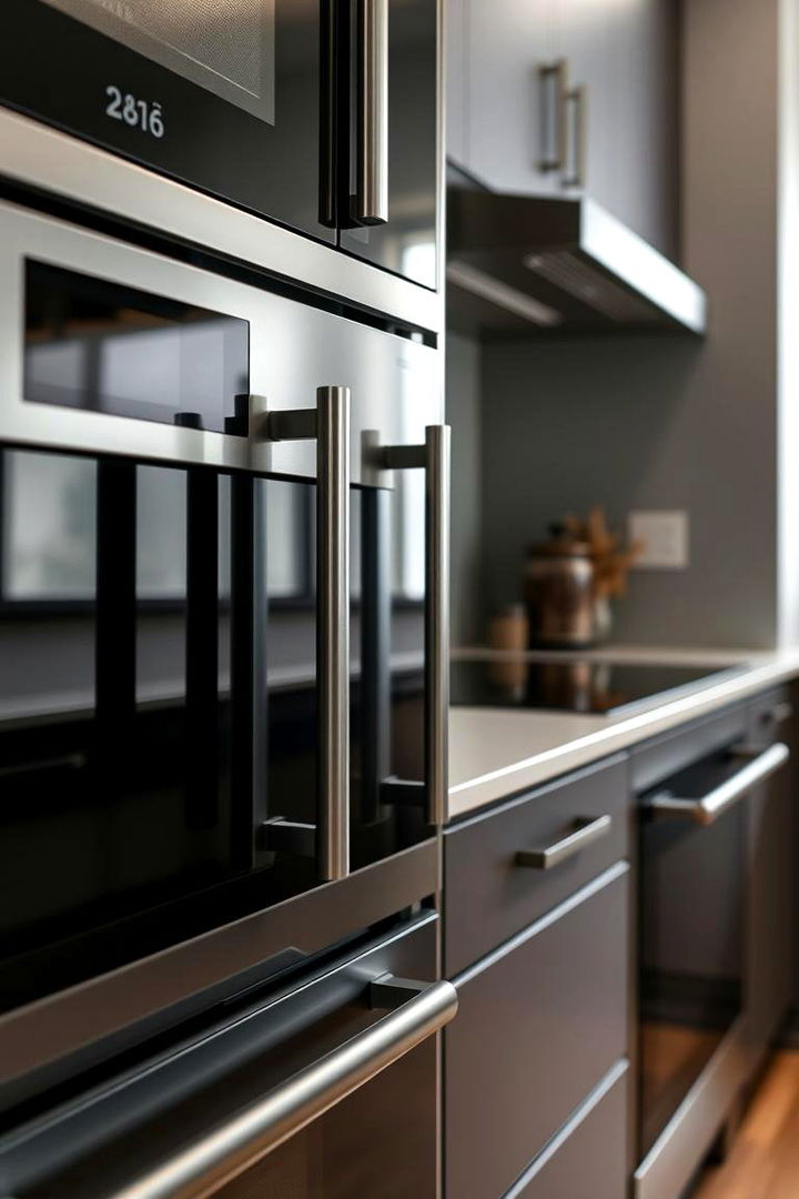 Sleek Handles and Minimal Detailing - 22 Kitchen With Black Appliances
