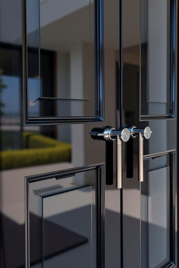 Sleek High Gloss Look - 22 Black Front Door Ideas