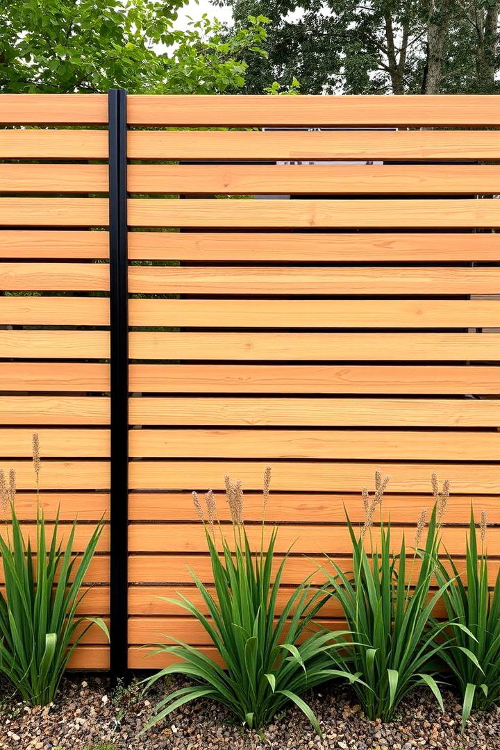 Sleek Horizontal Lines - 22 Board on Board Fence Ideas