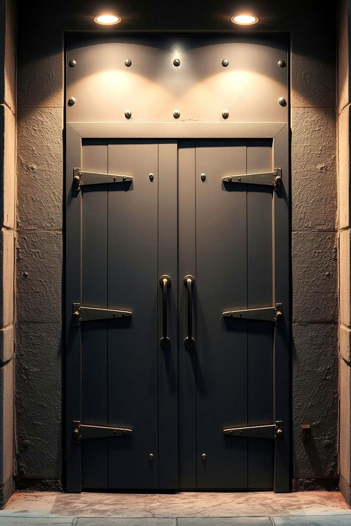 Sleek Industrial Grey - 22 Grey Front Door Ideas
