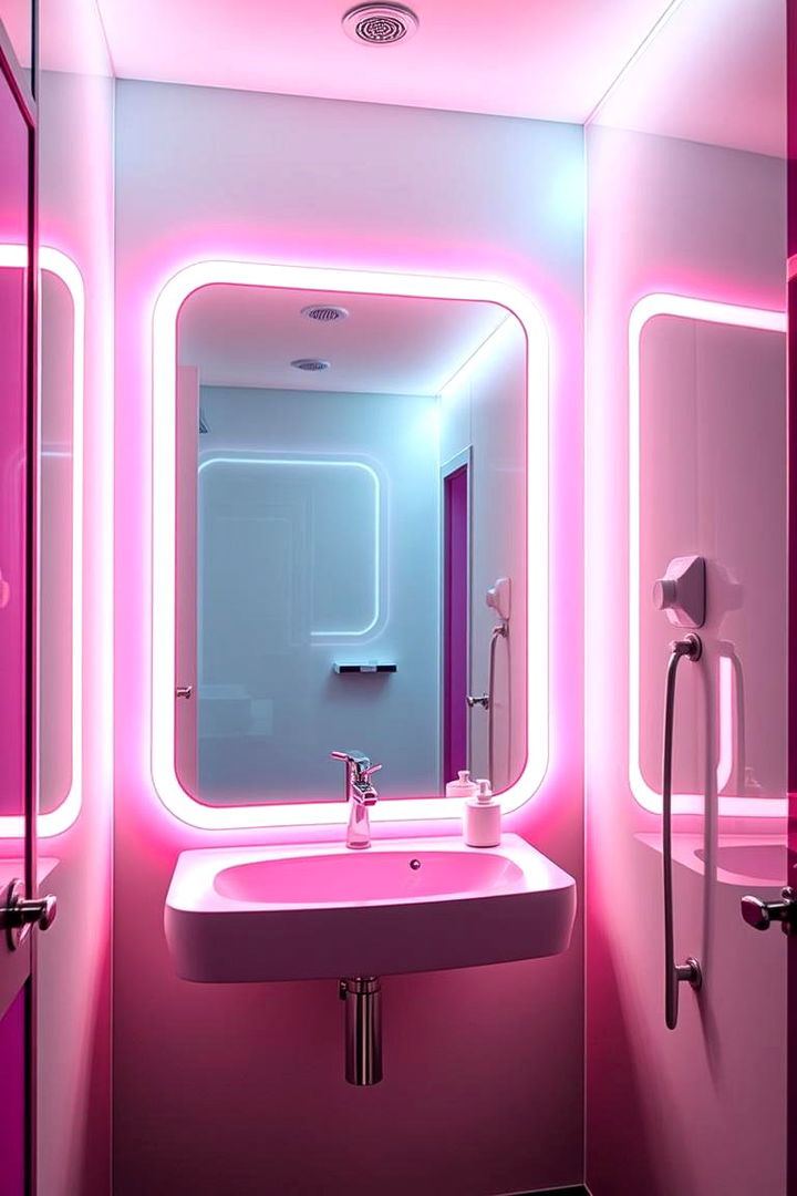 Sleek LED Strip Accents - 22 Bathroom Lighting Ideas Over Mirror