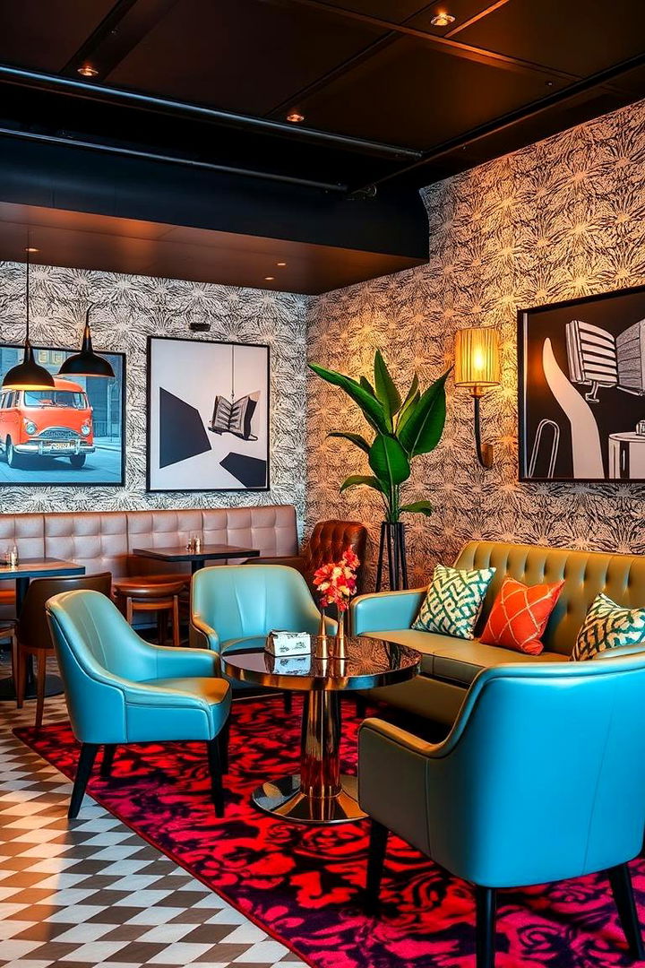 Sleek Lounge with Retro Vibes - 22 Black Man Cave Ideas