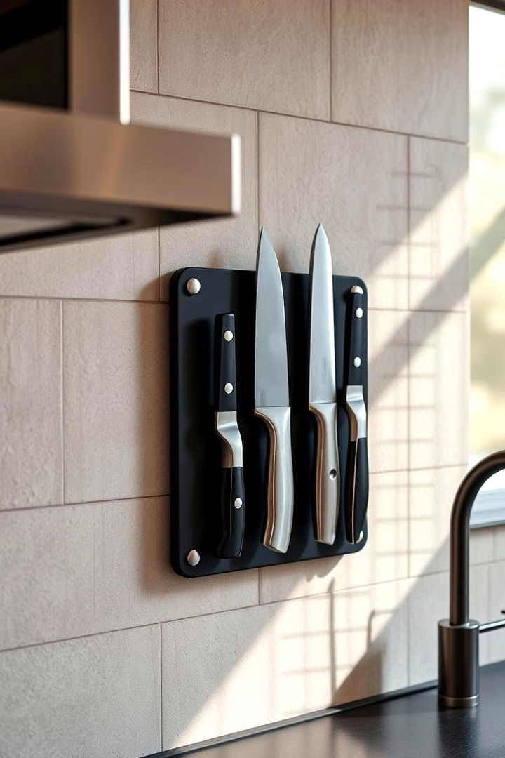 Sleek Magnetic Knife Holders - 22 Kitchen Sink Organization Ideas