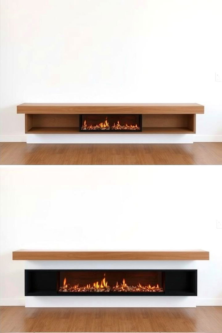 Sleek Mantel and Hidden Features - 22 Linear Fireplace Ideas With Tv Above
