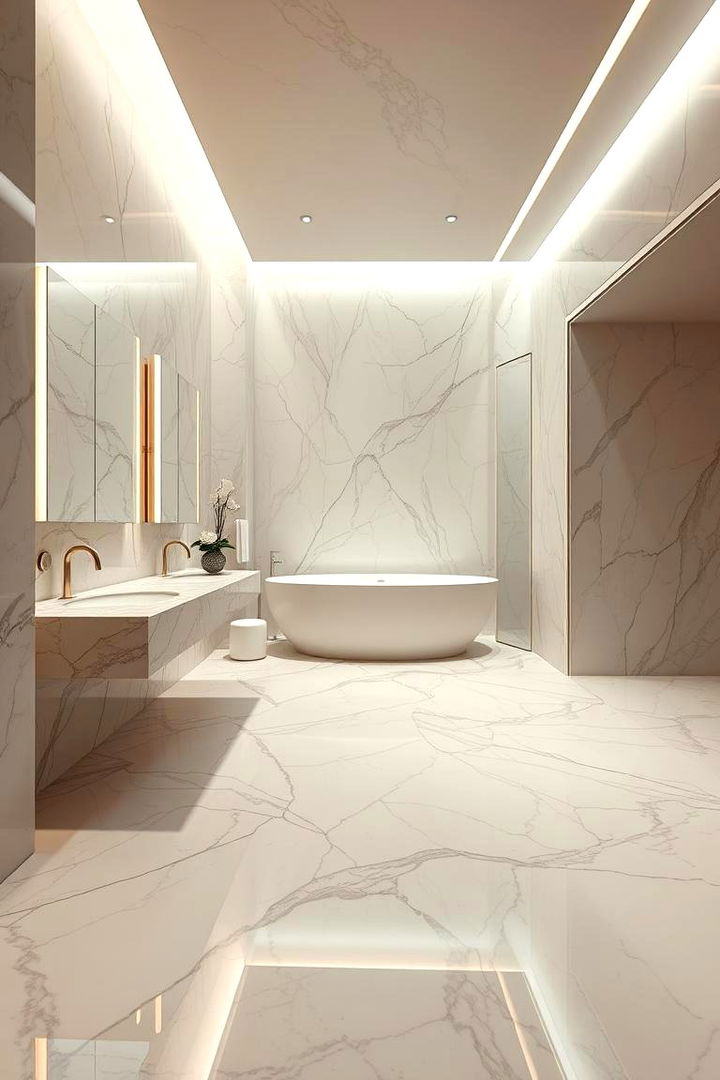 Sleek Marble Flooring - 22 Bathroom Flooring Ideas