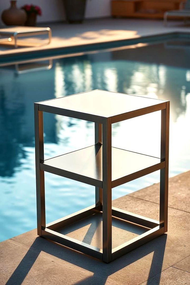 Sleek Metal Accent Tables - 22 Pool Furniture Ideas