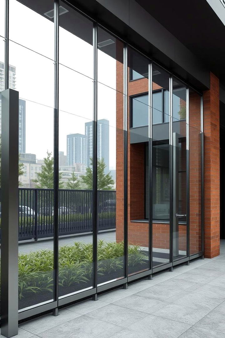 Sleek Metal and Glass - 22 Corner Fence Ideas