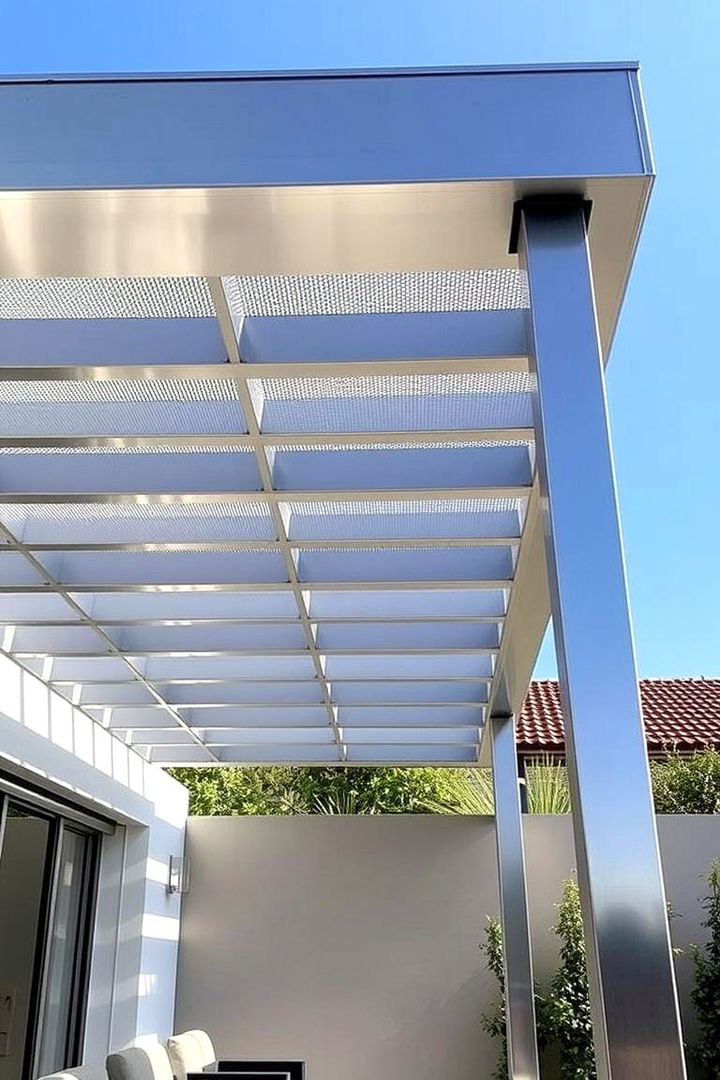 Sleek Metal and Minimalist Design - 22 Small Patio Pergola Ideas