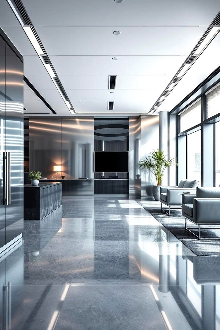 Sleek Metallic Accents - 22 Home Office Paint Colors