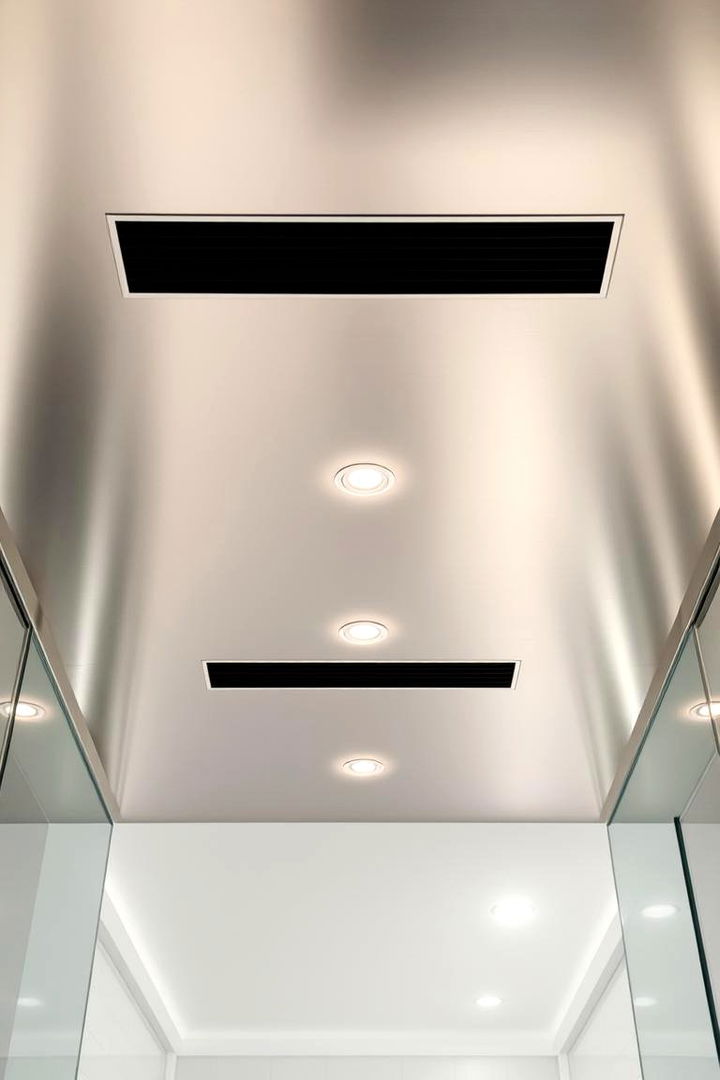 Sleek Metallic Finishes - 22 Bathroom Ceiling Ideas
