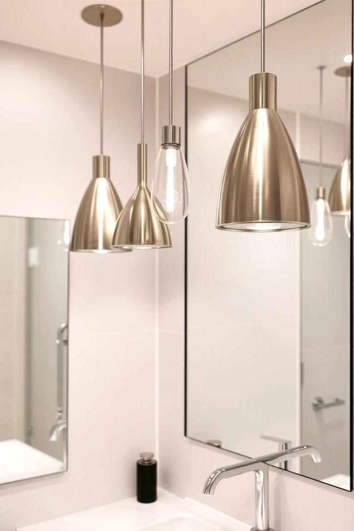 Sleek Metallic Finishes - 22 Bathroom Pendant Lighting Ideas