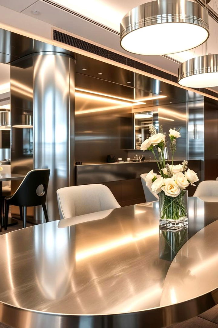 Sleek Metallic Finishes - 22 masculine dining room ideas