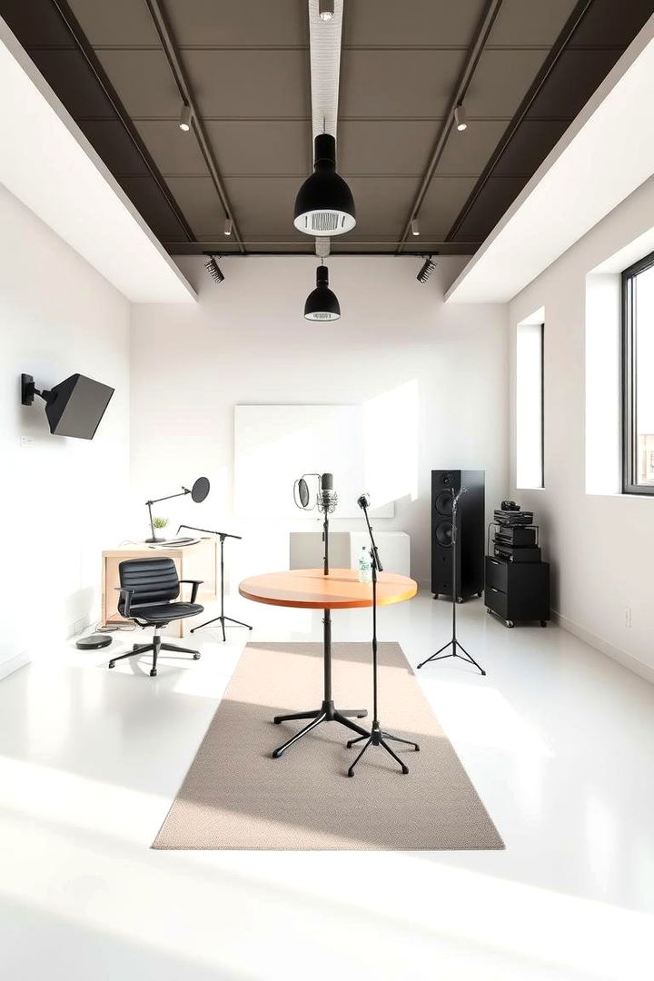 Sleek Minimalist Aesthetic - 22 Podcast Room Ideas
