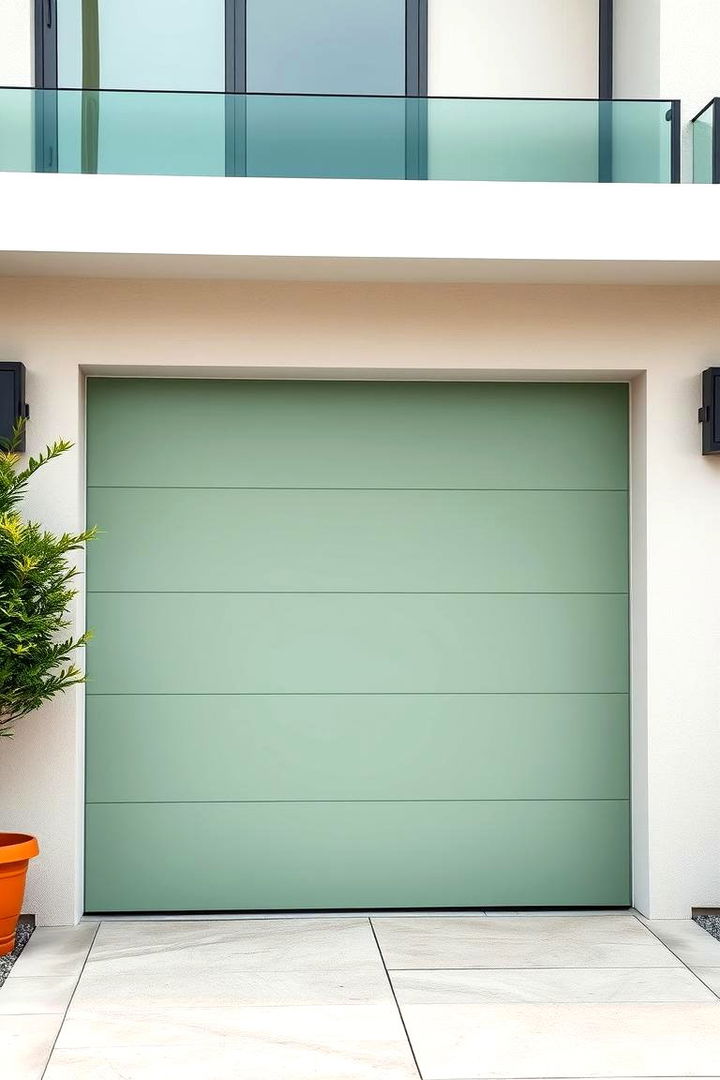 Sleek Minimalist Eco Look - 22 Green Garage Door Ideas
