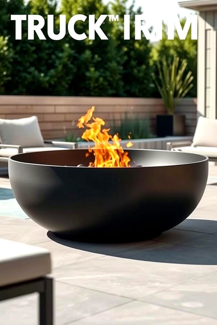 Sleek Minimalist Fire Pit - 22 Truck Rim Fire Pit Ideas