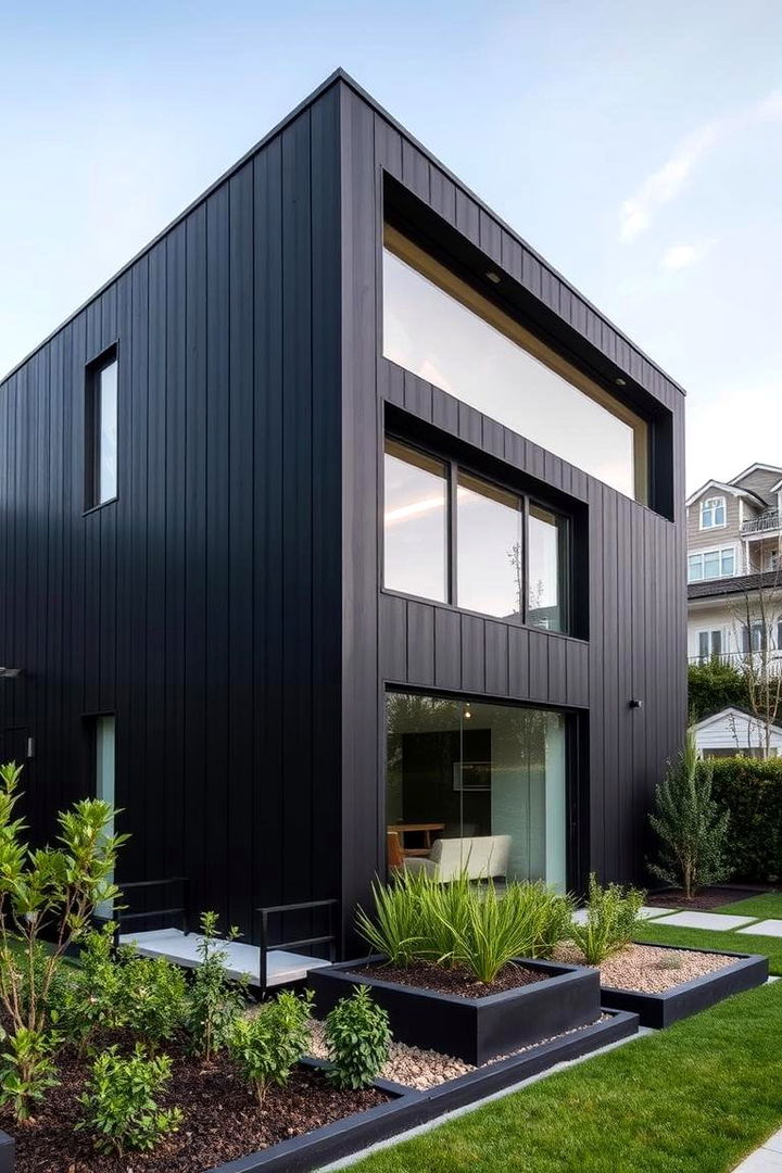 Sleek Modern Black Siding - 22 black siding house ideas