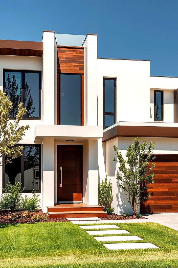 Sleek Modern Facade - 22 Cream and Brown House Exterior Ideas