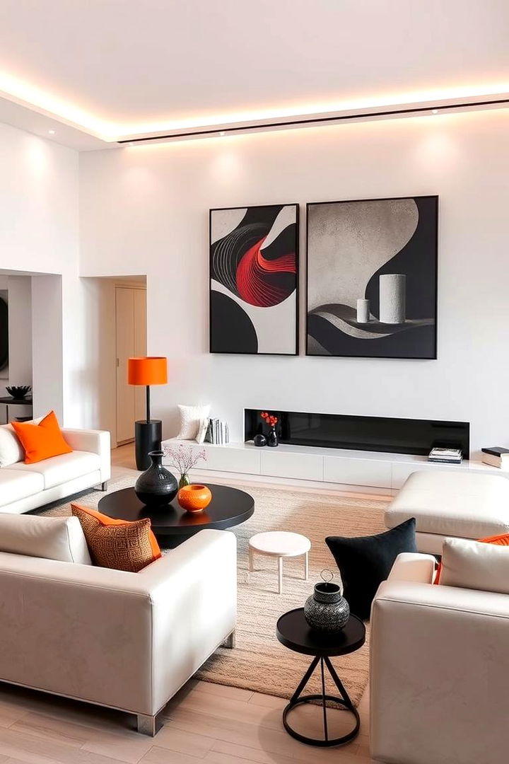 Sleek Modern Furniture - 22 Black and Orange Living Room Ideas