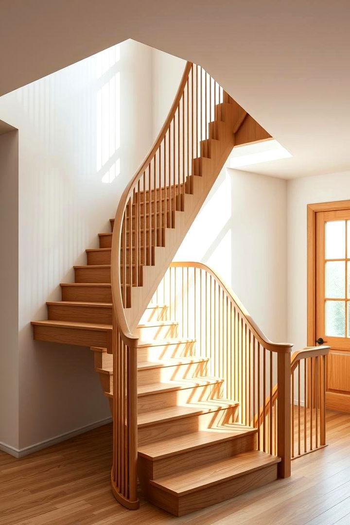 Sleek Modern Lines - Elegant White Oak Staircase Designs for Modern Homes