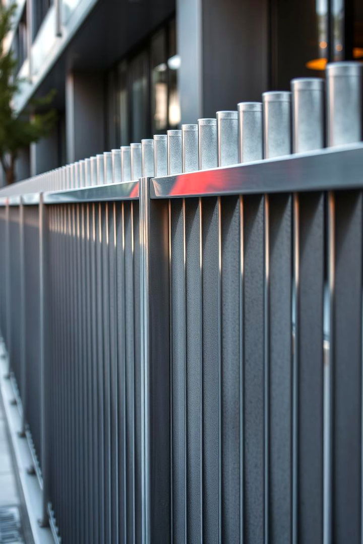 Sleek Modern Metal Design - 22 Front Yard Fence Ideas