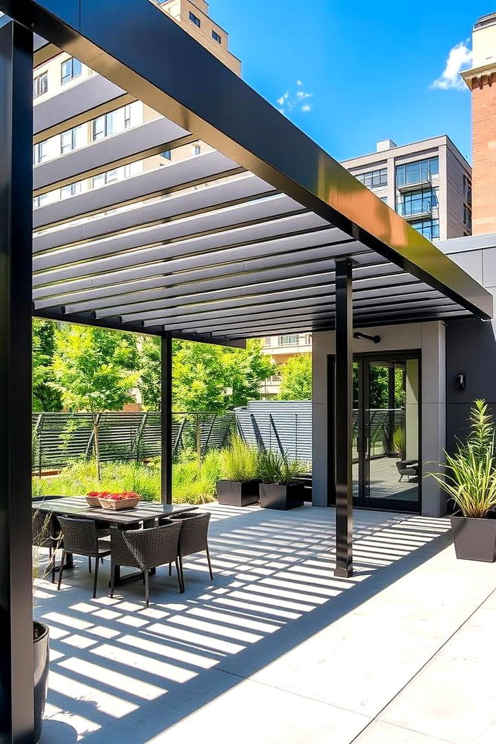 Sleek Modern Metal Elements - 22 Patio With a Pergola Ideas