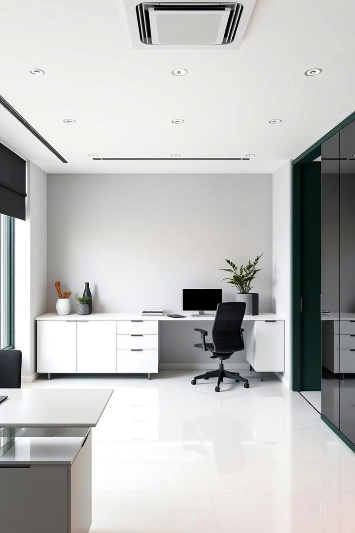 Sleek Modern Minimalism - 22 Dark Green Home Office Ideas