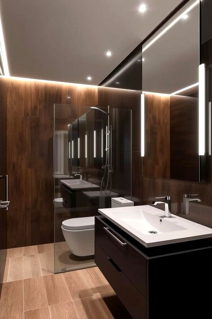 Sleek Modern Sanctuary - 22 brown and black bathroom ideas