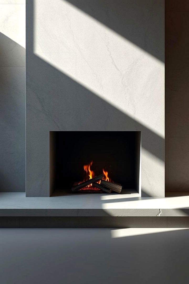 Sleek Modern Stone Hearth - 22 Floor to Ceiling Stone Fireplace Ideas