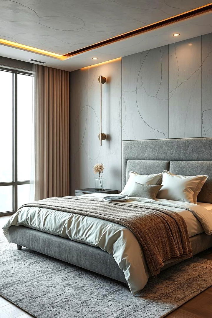 Sleek Modernity with Limewash Layers - 22 Limewash Bedroom Ideas