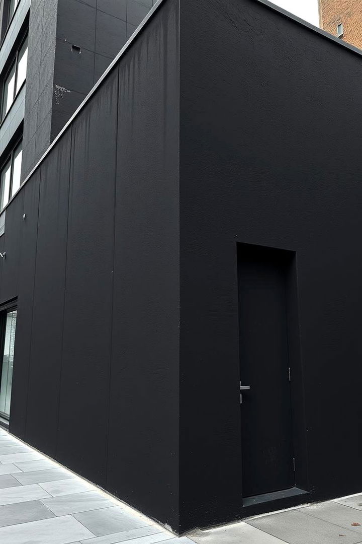 Sleek Monochrome Masterpiece - 22 Black Stucco House Ideas