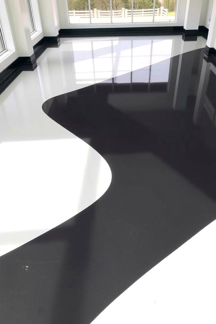 Sleek Monochrome Minimalism - 22 Epoxy Floor Designs