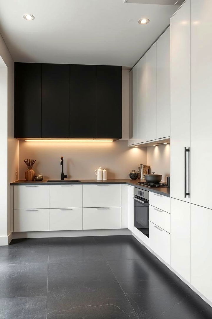Sleek Monochrome Style Slate Kitchen - 22 Kitchens With Slate Floors